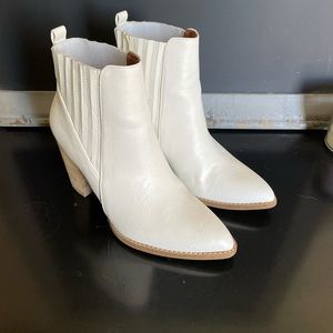 White ankle boots